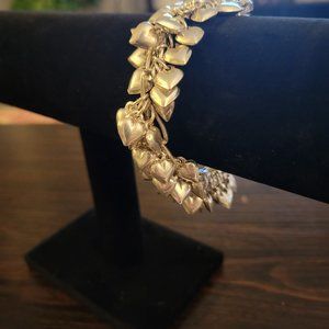 Sterling Silver heart chain bracelet